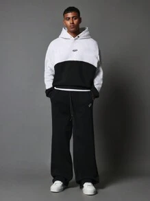 SUMWON Sudadera con capucha de bloque de color Sumwon, esencial casual de estilo de vida cómodo y atlético para el invierno y el otoño, ropa de estar en casa y uso diario en la calle