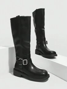 CUCCOO GRLICON 女士过膝靴，Y2K 风格，朋克摇滚，机车风，酷女孩，适合万圣节、圣诞节、派对场合