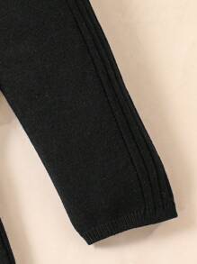 女童冬季套装，女童可爱亮片蝴蝶结针织连衣裙，圆领长袖高腰百褶裙