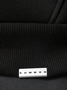 SUMWON Sudadera con capucha estilo club, ropa urbana esencial para otoño e invierno, con bolsillo central, diseño clásico y moderno, uso casual urbano, de peso pesado - Negro - Ver 6