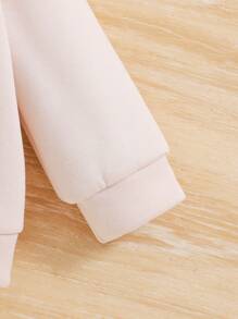 Veste à capuche zippée en polaire de couleur unie pour bébé fille, convient pour l'automne/l'hiver