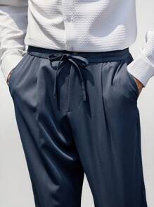 Manfinity VCAY Quần dài ống đứng lưng vừa phải, dáng ôm, thường ngày cho nam, thích hợp cho mùa hè - Màu xám đen - Xem 1