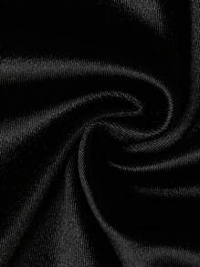 SHEIN Unity Plus Size Solid Color Lace Patchwork High Slit Elegant Skirt Maxi Fall Cloth For Women - Black - View 4