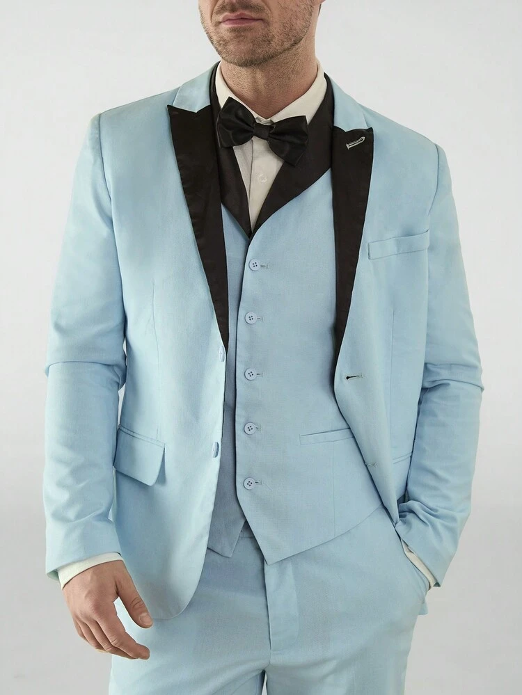 Men's Woven Integrated Suit Three-Piece Set