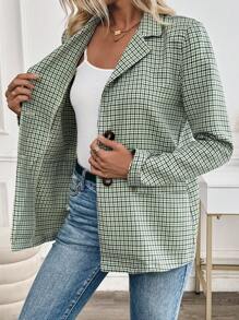 BizChic Loose Plaid Blazer, Minimalist Fashion Casual Everyday Wear