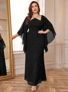 SHEIN Belle Váy dạ hội trang trọng cỡ lớn, Váy dự tiệc cưới - màu đen - Xem 3