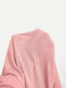 Manfinity Dauomo Men's Solid High Low Hem Short Sleeve Tee For Summer - Watermelon Pink - View 3