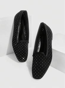 CUCCOO GRLICON Giày bệt phong cách Y2K dành cho nữ, phù hợp với phong cách Punk, Biker, cô gái cá tính, Halloween, Giáng sinh, trang phục dự tiệc - màu đen - Xem 4