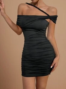 Allurite Off-Shoulder Bodycon Short Dress