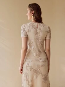 MOTF PREMIUM Top in rete con applicazioni e dettagli a contrasto - Rosa - Visualizzare 8