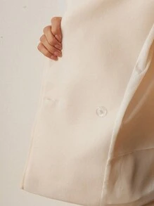 Aveloria Modichic Casual Solid Color Double-Breasted Cropped Jacket, Autumn/Winter  Fall Cloth For Women - Apricot - View 7