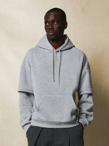 SUMWON Sudadera con capucha de capa doble premium, prenda deportiva y casual de uso diario, de tela doble y diseño cómodo, para otoño e invierno