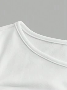 SHEIN Girlism Tween Girls Slim Fit Casual Crew Neck Ruffle Flare Sleeve Long Sleeve T-Shirt