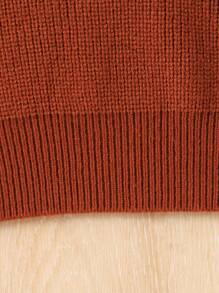 SHEIN Groene coltrui voor meisjes, losse pullover, mode voor woon-werkverkeer, elegante tienermeisjes, dikke gebreide splittrui met lange mouwen