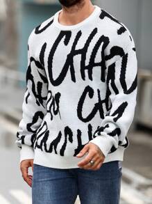 Manfinity Homme Men's Casual Simple And Fashionable Sweater For Daily Wear - White - View 3