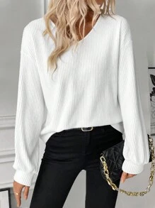 SHEIN LUNE Damska koronkowa koszulka z nadrukiem motyli, luźna, z okrągłym dekoltem, do noszenia na co dzień