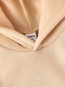 4pcs/Set Baby Boys' Solid Color Hooded Long Sleeve Sweatshirts Outfit, Autumn/Spring Essentials - Grey - View 3