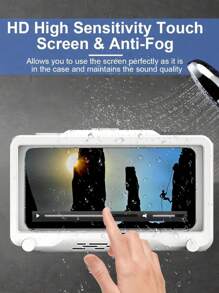 1pc Waterproof Shower Phone Holder With 360° Rotation - Touchscreen-Friendly Bathroom & Kitchen Wall Mount For IPhone, All Phones - Hands-Free Stand For Watching Movies, Listening To Music, Browsing Social Media While Bathing Or Cooking