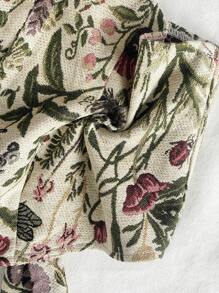 Soleia Women's Multicolor Woven Print Front Button Asymmetrical Hem Short Tank Top, Suitable For Inner Or Outer Wear Top, New Years Eve Outfit, Going Out Top, Holiday Top, New Years Outfit, Party Women Outfit, Festival Outfit, Christmas Outfit - Multicolor - View 3