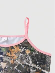 Canottiera casual con bordino a contrasto per ragazze pre-adolescenti, indumento per uso quotidiano - Multicolore - Visualizzare 5