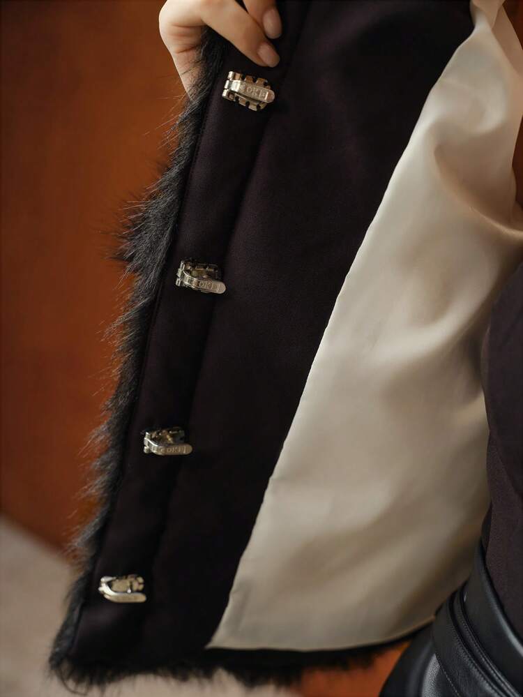 FLUFFY SOLID OPEN FRONT COAT