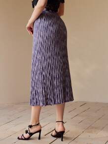 MOTF PREMIUM 空间染色斜裁毛衣裙 - 紫色 - 查看 5