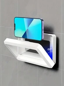 1pc Waterproof Shower Phone Holder With 360° Rotation - Touchscreen-Friendly Bathroom & Kitchen Wall Mount For IPhone, All Phones - Hands-Free Stand For Watching Movies, Listening To Music, Browsing Social Media While Bathing Or Cooking