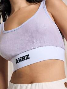 AiiRZ 带弹性下摆的亮片短款背心 - 紫色 - 查看 3