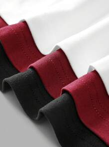 SHEIN EZwear Set de 3 camisetas de manga larga y cuello redondo ajustadas de estilo informal para mujer, para primavera/otoño - Multicolor - Ver 9