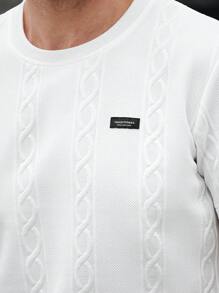 Manfinity Homme Men's Casual Crew Neck Applique Decor Short Sleeve T-Shirt, Versatile