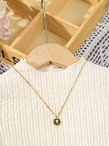 SHEIN 1pc Young Girl' White Textured Elastic Tight Collar, Normal Shoulder, Long Flare Sleeve, Tight Cuffs & Hem Mini Dress, Spring & Autumn - Apricot - View 4