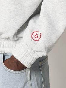 SUMWON Club Athletic Varsity Embroidered Hoodie Streetwear Pullover With Red Logo Drawstring Winter Autumn Sport College Style Relaxed Fit Premium Sweatshirt
