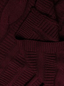Calvaya Plus Size Solid Color Long Sleeve Loose Fit Pullover Sweater & Skirt Set