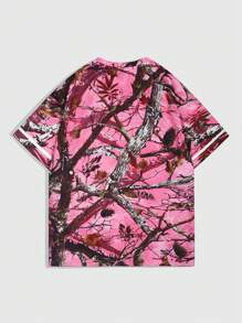 ROMWE MEN Prep Heren Letter & Grafische Print Ronde Hals Casual Veelzijdig Korte Mouw T-shirt
