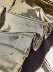 SHEIN MOD Women's Vintage Black & Gold Mini Skirt,Tiered Cake Layer,Glittery Skirt,Old Money Skirt,New Years Skirt,Y2k Skirt,Party ,Holiday