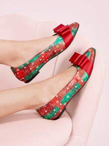 CUCCOO DOLLMOD Red Butterfly Decor Women Fashionable Elegant Commuting Flat Shoes Valentines