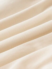 SHEIN MOD 女士杏色优雅金属装饰不对称挂脖上衣，新年、假日、除夕、外出背心、新年上衣 - 杏色 - 查看 4