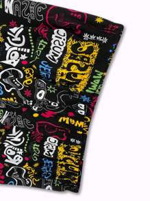 SHEIN Unity 字母和图案印花锥形裤 - 彩色 - 查看 3