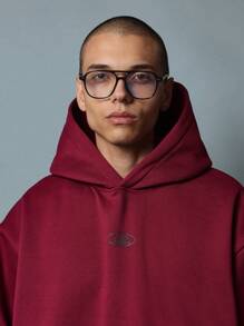 SUMWON Unisex Slouchy Hoodie Pullover Classic Casual Heavyweight Sweatshirt Autumn Winter Streetwear Basic Essential Sportswear - Purple - View 4