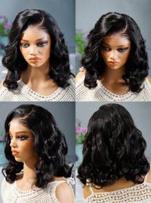 ALL READY WIG Peruka Bob z falowanymi włosami, wstępnie wybielona, wstępnie oskubana, wstępnie przycięta, topiona, 250% gęstości, 9x6, Wear&Go, bez kleju, spersonalizowana, luźna, falowana, 100% ludzkich włosów, 9AM HAIR