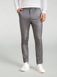 Manfinity NXTstreet Men Slant Pockets Tailored Trousers - Grey - View 4
