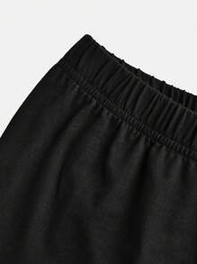 SHEIN Explorewe 2 件套 Tween Girl 彩色 3D 花朵连帽运动衫和黑色紧身打底裤 - 彩色 - 查看 5