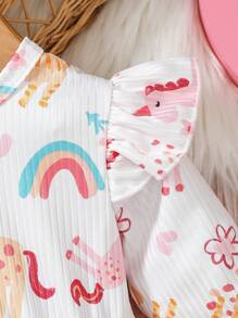 1pc Baby Girls Holiday Christmas Dress - Multicolor - View 7