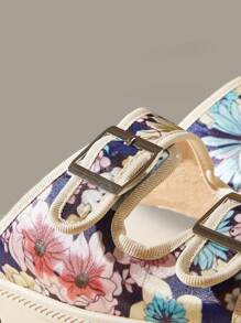 Solecia Damskie płaskie sandały antypoślizgowe z nadrukiem allover, nowe, codzienne, letnie, modne