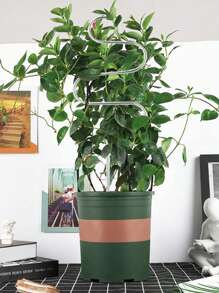 1pc Iron Plant Support Stake, Silver Creative Plant Support Rack For Garden