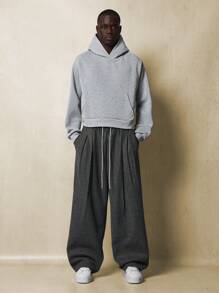SUMWON Balloon Fit Knit Heavyweight Pleated Sweatpants - Dark Grey - View 3