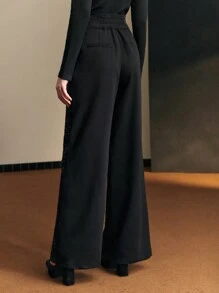 MOTF PREMIUM SEQUIN TAILORED WIDE LEG SUIT PANTS - Black - View 8