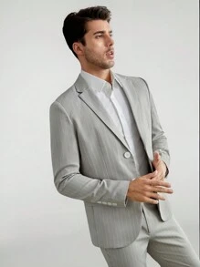 Manfinity VCAY Woven Casual Blazer Jacket - Grey - View 6
