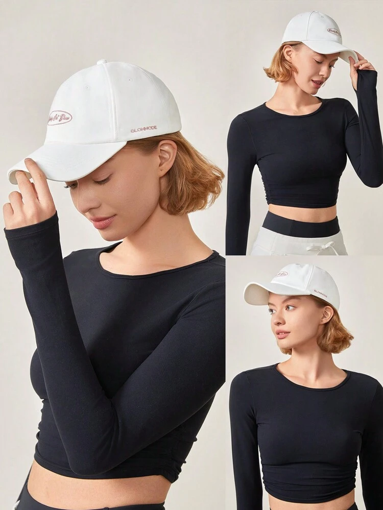1pc Performance Sweatband Adjustable Back Closure Baseball Cap With Logo Embroidered Daily Casual Workout Gym