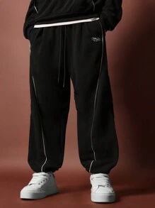 SUMWON Regular Fit Overhead Hoodie & Jogger With Piping 2 Piece Set